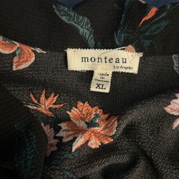 MONTEAU LOS ANGELES floral jumpsuit size L, partial lining - Picture 3 of 4